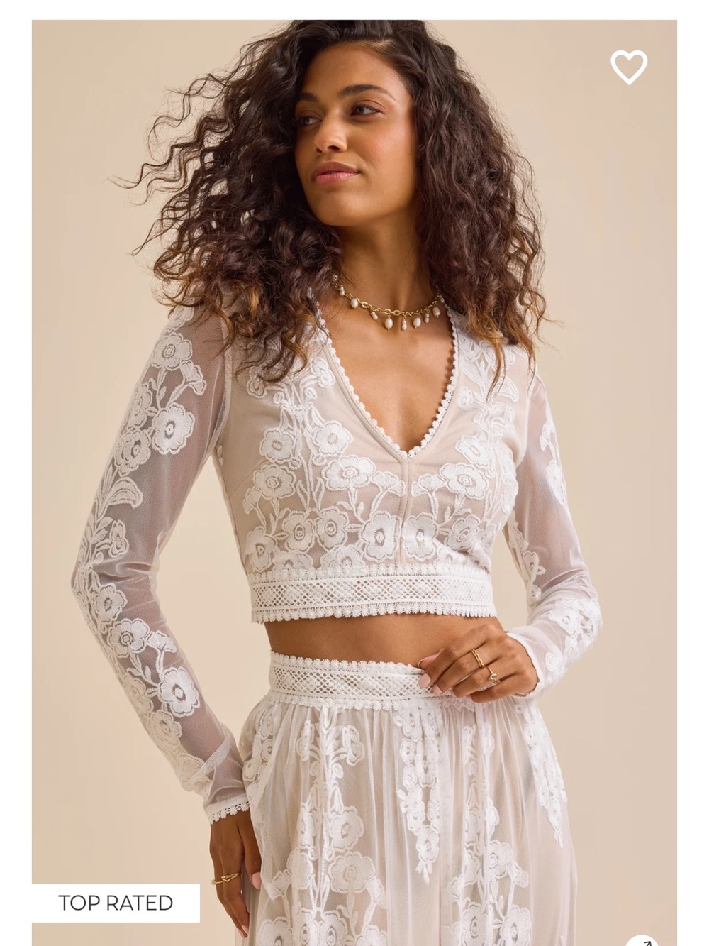 Altar'd State White Embroidered Lace Maxi Two-Piece Dress - Picture 3 of 7